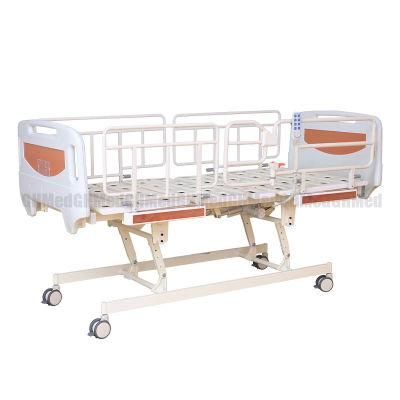 Hot Selling Remote Control Electric Nursing Bed Multi-Functional Back-Lifting and Leg-Raising Convalescent Bed Folding Guardrail Hospital Bed