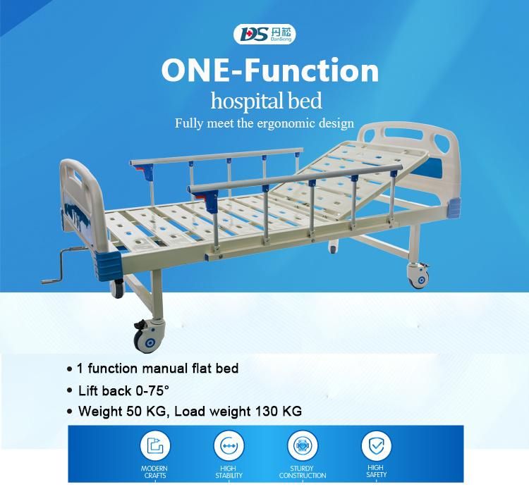 Hospital Equipment 1 Cranks Patient Used Manual Medical Bed