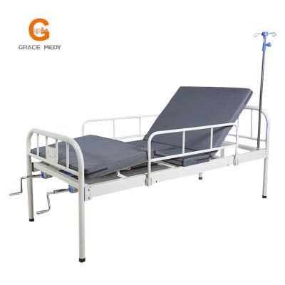 Two Function Stainless Steel Crank Hospital Bed Cheap Two Function Hospital ICU Nursing Patient Clinic Bed