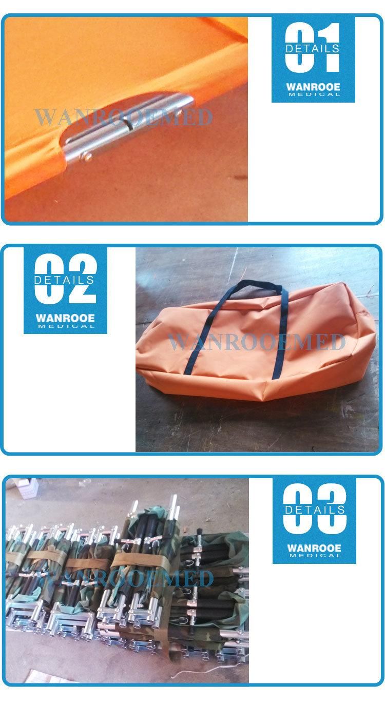 Ea-1d2 Medical Supply Transport Aluminum Alloy Portable Four Foldaway Ambulance Patient Stretcher