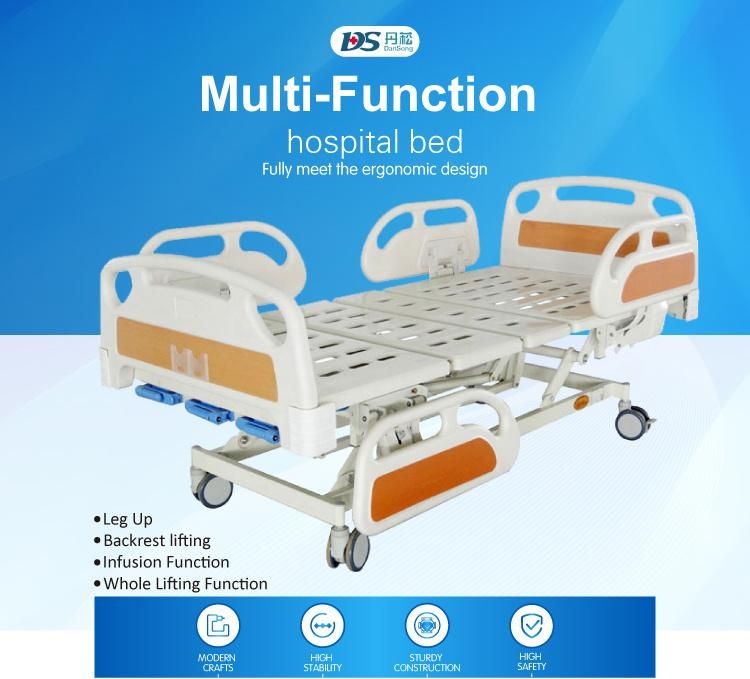 Medical Appliances Simple 3 Crank Manual Hospital Medical Bed