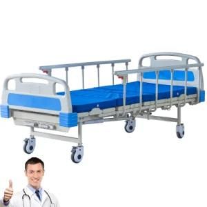 China Supplier Manual Crank Hospital Bed with Whole Steel Structure