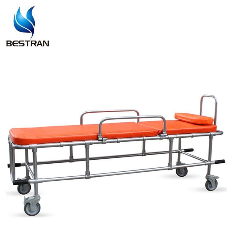 Bt-TF001 Cheap Portable Light Weight Double Folding Stretcher with Wheels Canvas Bag Price