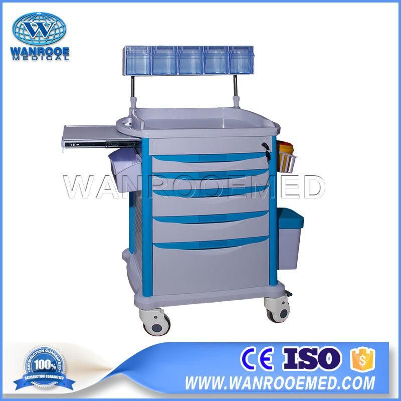 72 Series Hospital Emergency Crash Cart Treatment Trolley with Drawers