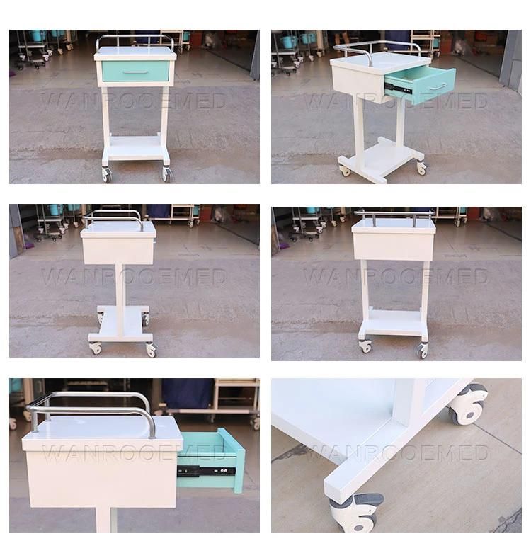 Bit-01 ABS Hospital Medical Clinic Nursing Treatment Drug Rescue Trolley for Patient Monitor