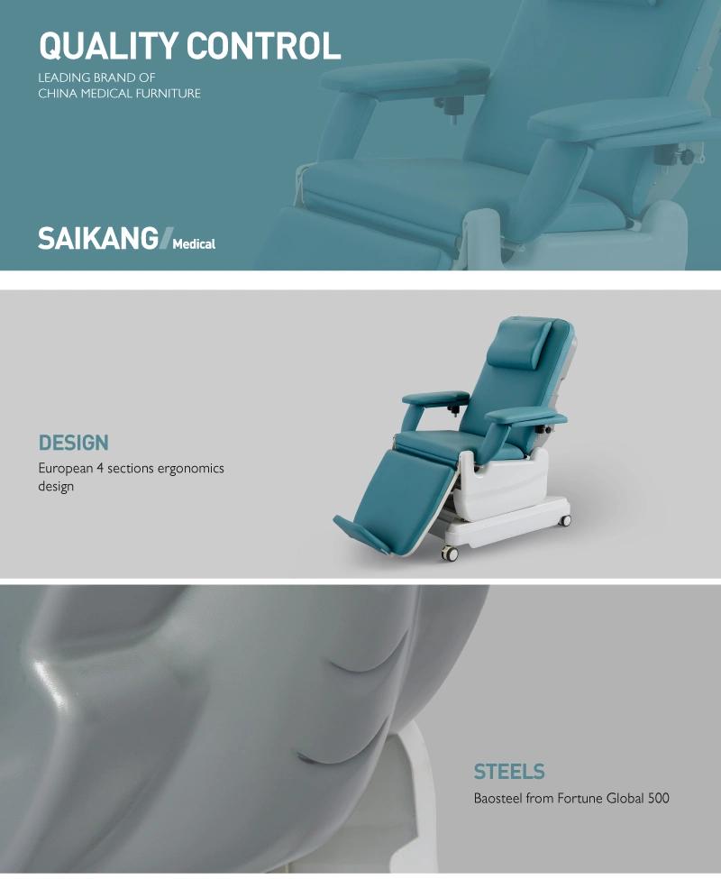 Ske-120A Saikang Sale EEG Chair ECG Chair Movable 2 Function Foldable Patient Medical Electric Reclining Dialysis Chair Price
