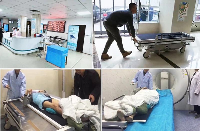 China Patient Transport Trolley Factory Medical Transfer Stretcher Trolley Easy Safe Move with Electric Hand Control