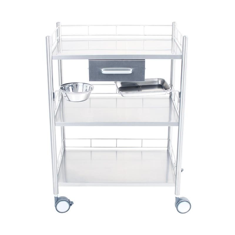 HS6165E SUS 304 Mobile Drawer Treatment Dressing Trolley Cart with CE FDA