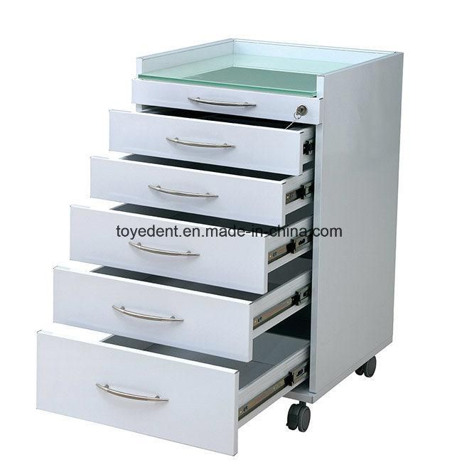 5 Drawer Glass Table Dental Cabinet