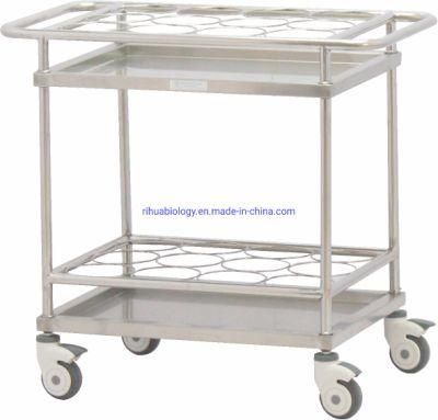 Hospital Stainless Steel Trolley for Water Supply/Bottle Cart