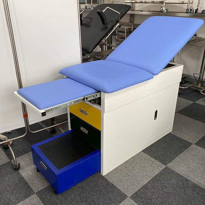 HS5247 Powder Coated Multifunctional Gynecological Delivery Examination Bed with Drawers