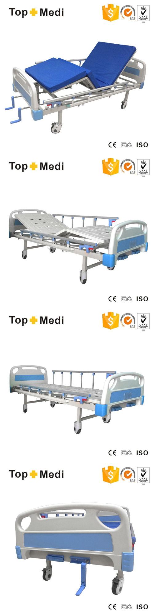 Medical Equipment Cheap Price Hospital Furniture 2 Cranks Adjustable Manual Bed
