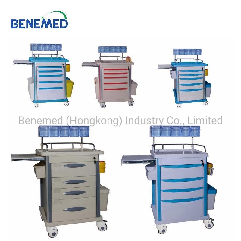 Best Seller Hospital Medical Surgical Equipment Anethesia Trolley ABS Crash Cart