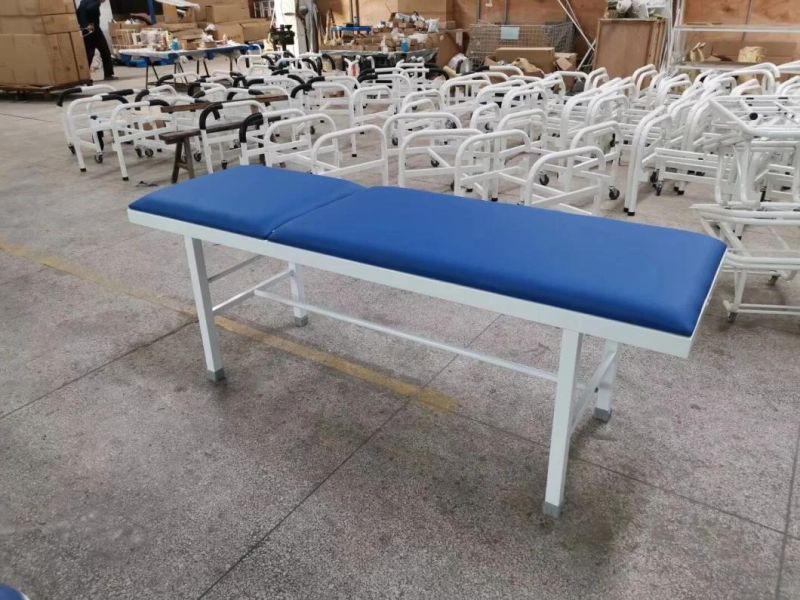 Powder-Coated Steel White Frame Medical Portable Medical Treatment Table