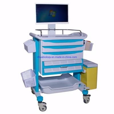 Hospital ABS Medical Emergency Trolley / Medical Carts with Wheels