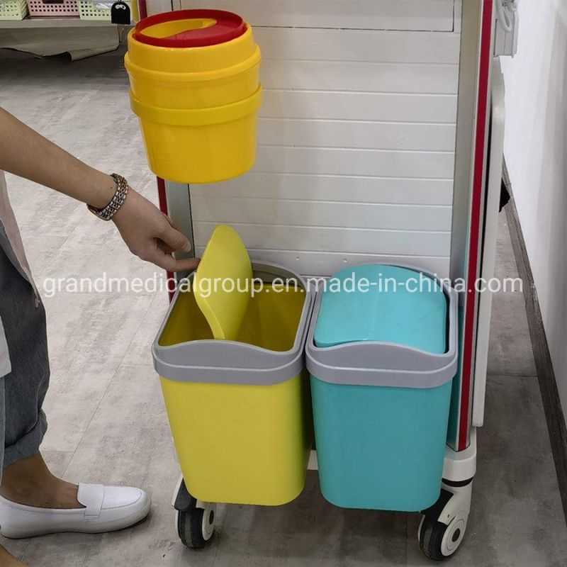China Factory Made Grand Medical Equipment ABS Emergency Crash Cart Resuscitatetrolley Surgical Equipment Hospital Furniture Manufacturer