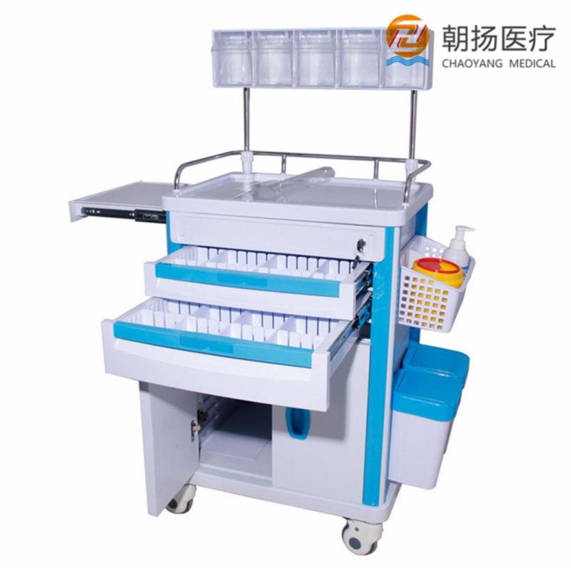 Professional ABS Plastic Hospital Medical Medicine Emergency Trolley Anesthesia Trolley Cy-D414