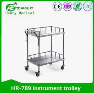 Two Shelves Stainless Steel Instrument Torlley/Stainless Steel Trolley (HR-789)