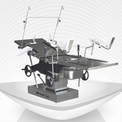 Hospital Equipment Stainless Steel Delivery Table, Gynecology Obstetric Bed
