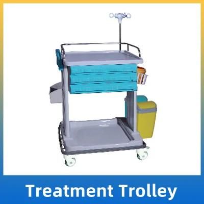 Hospital Treatment Cart Medical Dressing Carriage Vehicle Medicine Trolley ABS Car for Nursing