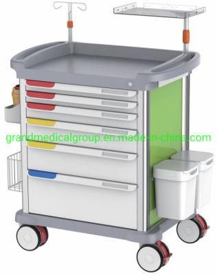 Medical Mobile Emergency Cart ABS with Drawers
