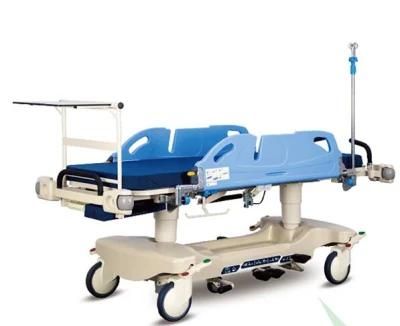 Rotating Siderail for Drip and Puncture Double Hydraulic Oil Pump Patient Hospital Transfer Trolley