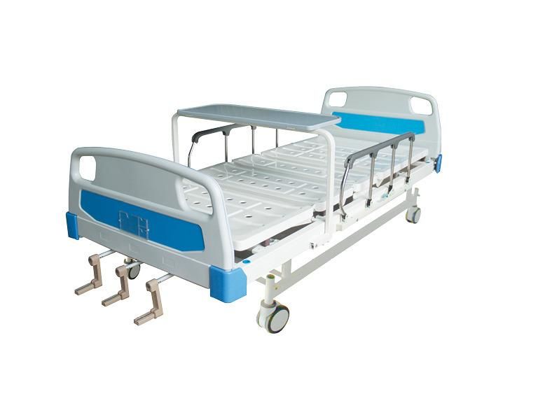 Hospital Medical Equipment Adjustable Medical Furniture Folding Manual Patient Nursing Hospital Bed with Casters