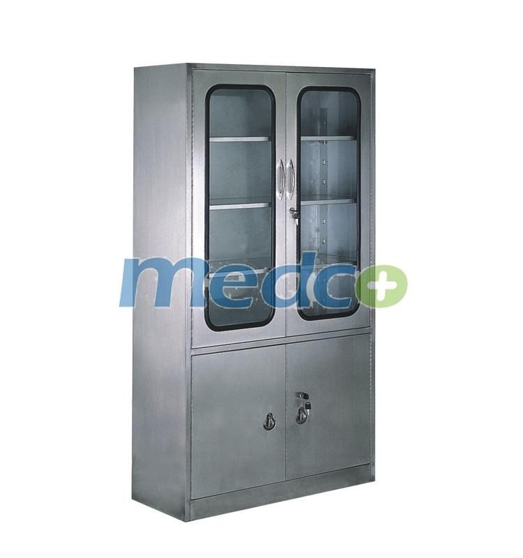 Hospital Furniture Glass Door File Cupboard Storage Cabinet for Dostors