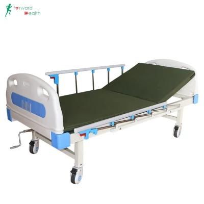 Medical Equipment Manual One Function Foldable Hospital Bed with Castors Manufacturers