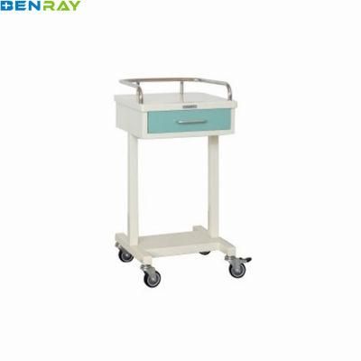 Crash Cart 4 Wheels with Cross Brakes Steel Frame Clinical Trolley