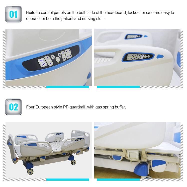 Hot Selling 5 Functions Medical Sickbed Automatic Hospital Patient Bed for Sale