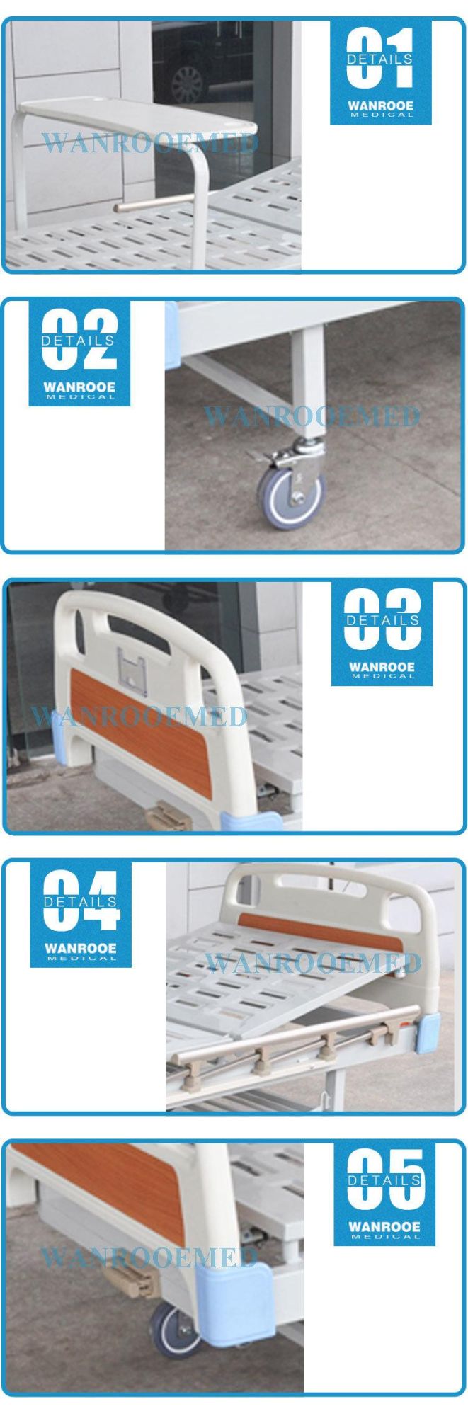 Bam100 Hospital Factory Direct Cheap Manual Crank Patient Bed