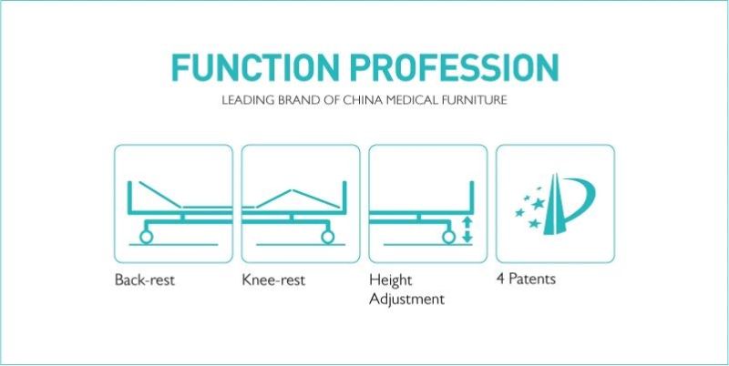 D3d Cheap Manual Hospital Medical Bed with 3 Functions