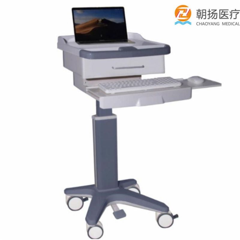 Hospital Device Movable Workstation Inspection Cart Medical Computer Trolley with Drawers Cy-D400n2b