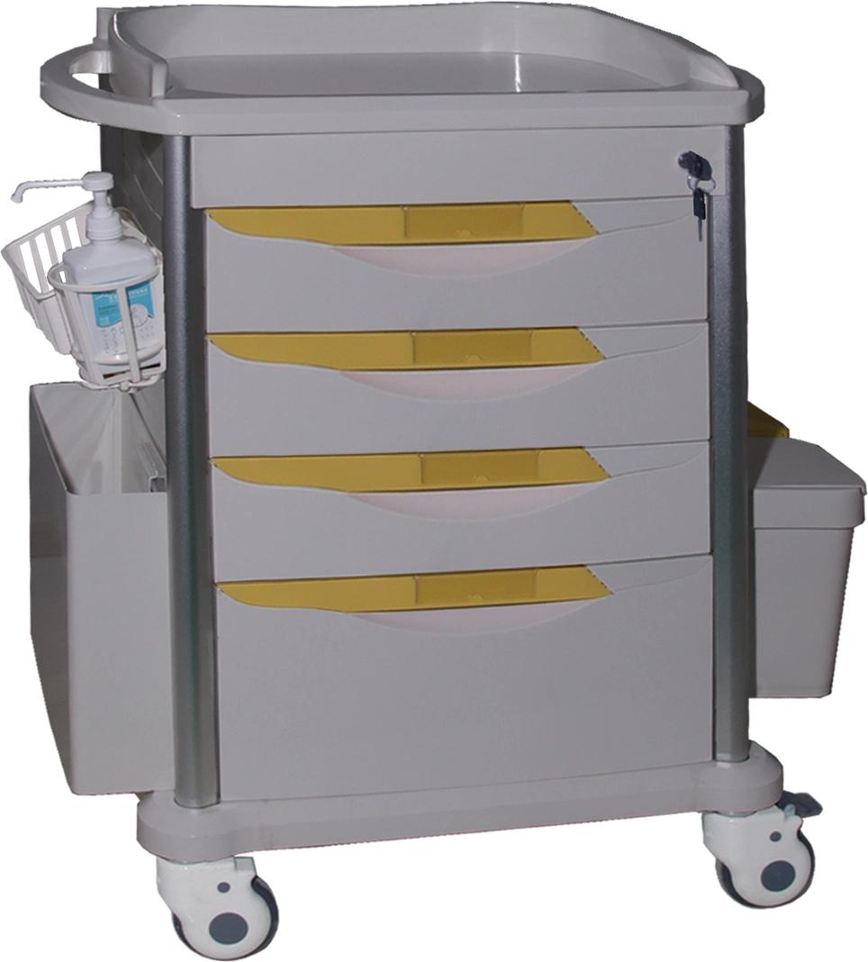 4 Drawers Medical Trolley, Drug Patient Hospital Emergency Trolley Medicine Trolley Anesthesia Trolley