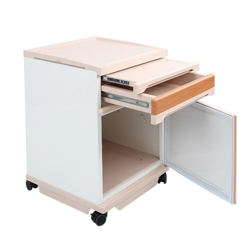 HS5403B Luxury Hospital Furniture Medical ABS Bedside Cabinet with Castors for Ward Storage