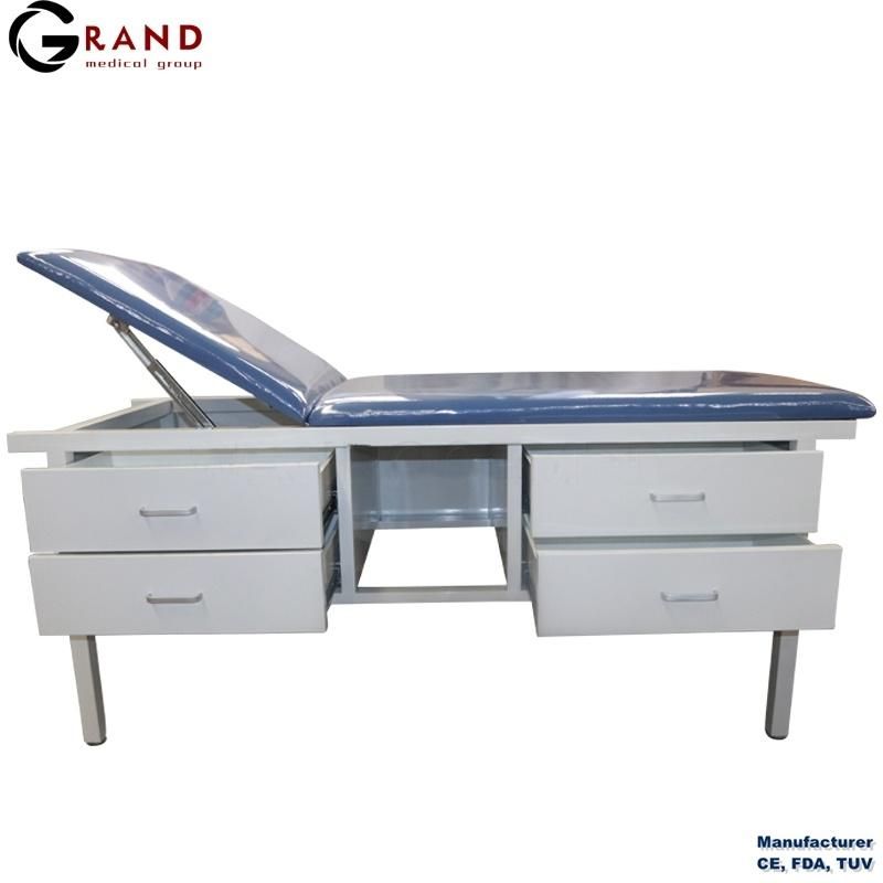 Medical Furniture Treatment Bed Exam Table Adjustable Backrest Examination Couch with 4 Drawers