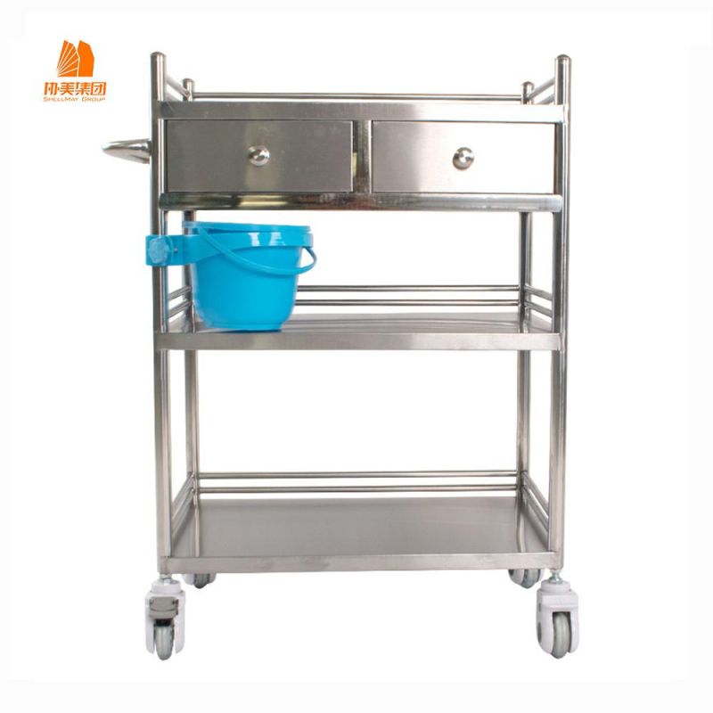 Sanitary Tool Cart, Metal Hospital Cleaning Trolley.