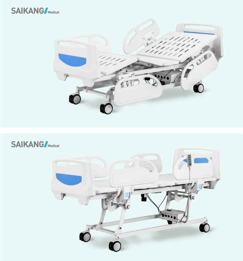 B6c Electric Adjustable ABS Hospital Medical Bed with Casters for Patient