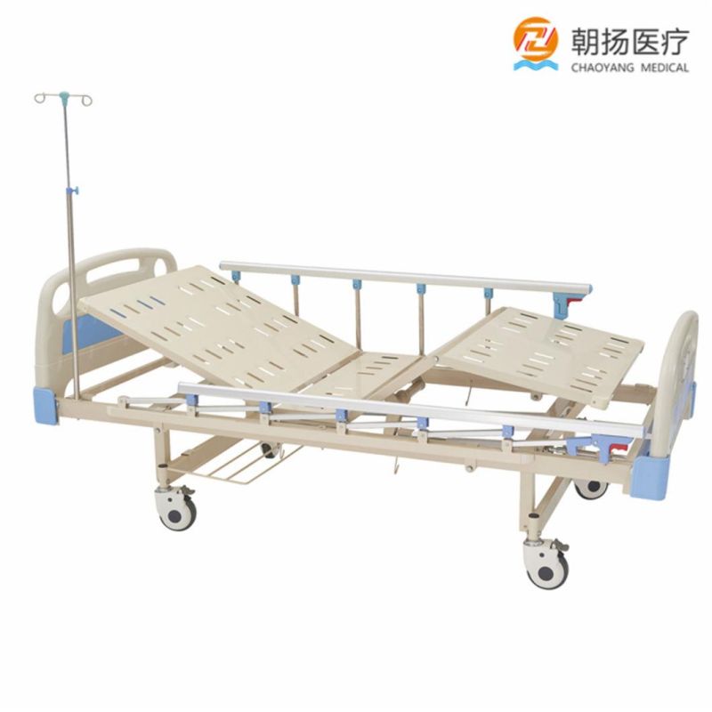 Two Crank Manual Adjustable and Moveable Clinic Hospital Patient Bed Medical Bed Price