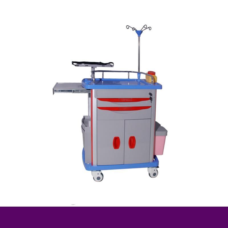 Multifunctional Crash Cart Hospital ABS Emergency Trolley - Rh-C190