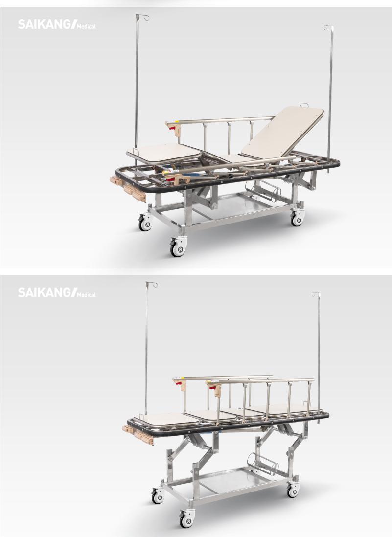 Skb037 (C) Saikang Handiness Multifunction Foldable Ambulance Medical Patient Transport Stretcher Trolley