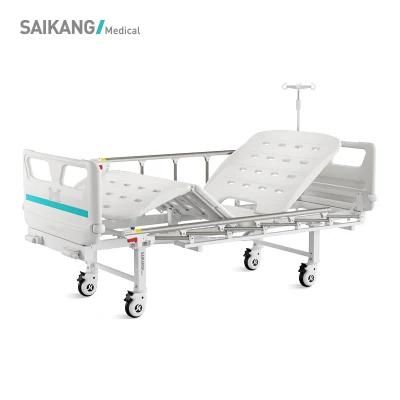 V2K5c Saikang Economic Aluminum Siderails 2 Function Adjustable Manual Medical Clinic Patient Hospital Bed Price