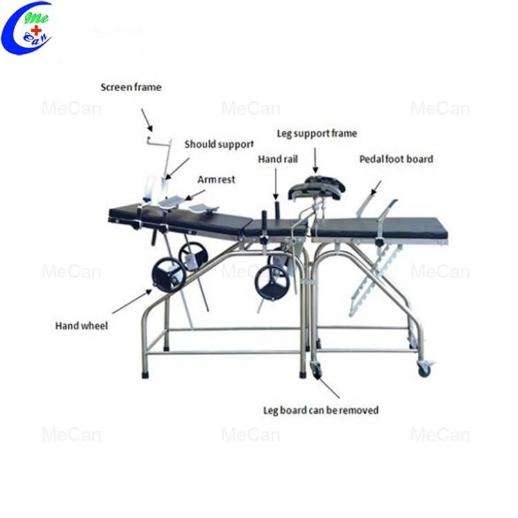 Hospital Stainless Steel Delivery Table Gynaecology Obstetric Delivery Bed