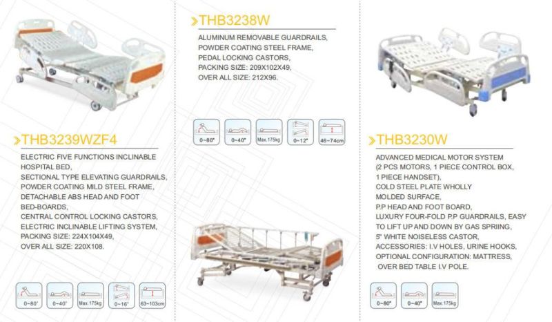 Topmedi Luxury Medical Equipment Patient Clinic Electric ICU Hospital Bed for Disabled