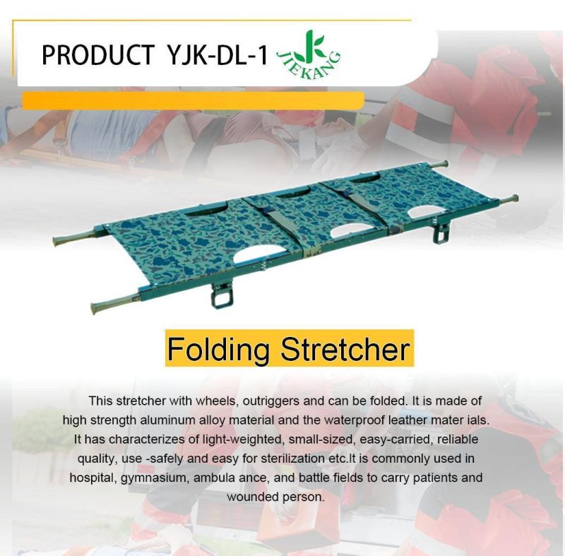 Manufacturer Price Camouflage Medical Emergency Aluminum Alloy Folding Stretcher