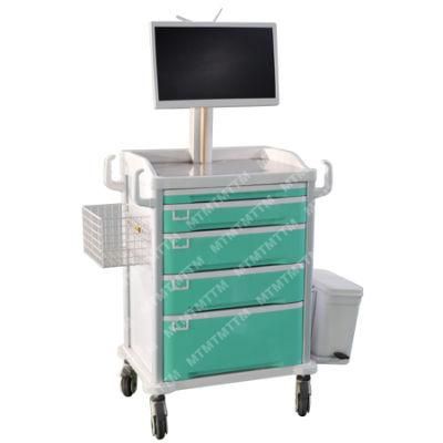 Mobile Computer Cart Medical Monitor Trolley ABS Doctor Trolley