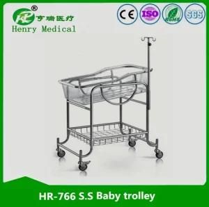 Stainless Steel Baby Bed with Wheel/Baby Cart/Hospital Baby Cart