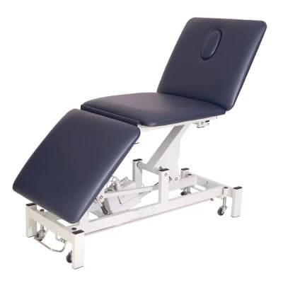 Powder-Coated Steel White Frame Medical Portable Medical Treatment Table
