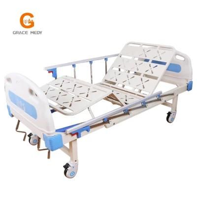 High Quality and ABS Head of Bed B04-2 Two Functions Hospital Bed with Casters